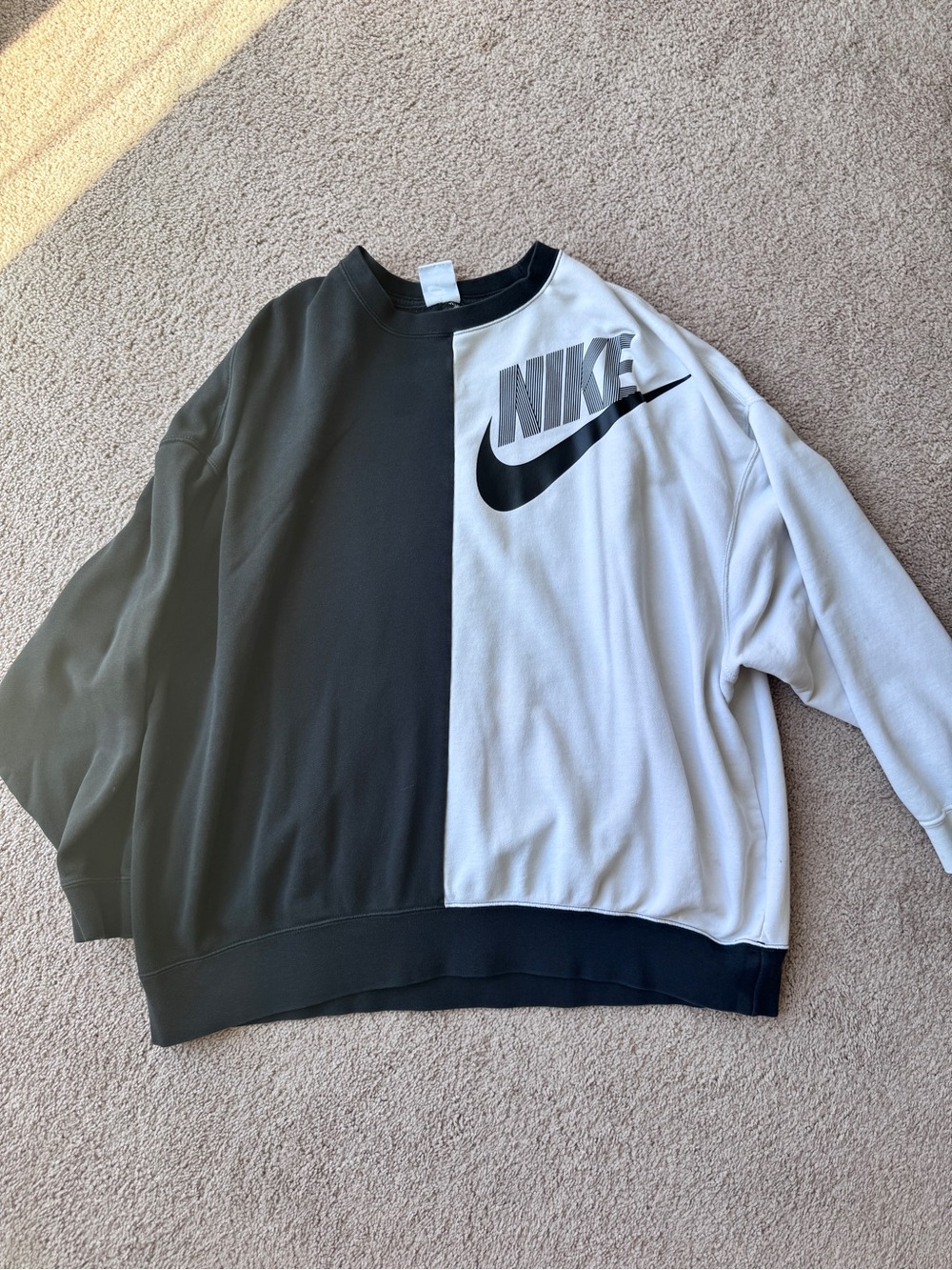 Nike Black and White Split Crew Tee